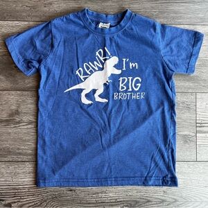 “Rawr I’m Big Brother” Boy Short Sleeve T-Shirt Royal Blue Size 7